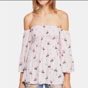 Free people off the shoulder cloud berry top
